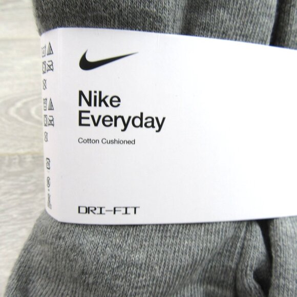 Nike Everyday Cushioned Ankle Socks Dri-Fit Men's Size 8-12 Grey 6 Pack NEW - Picture 3 of 9